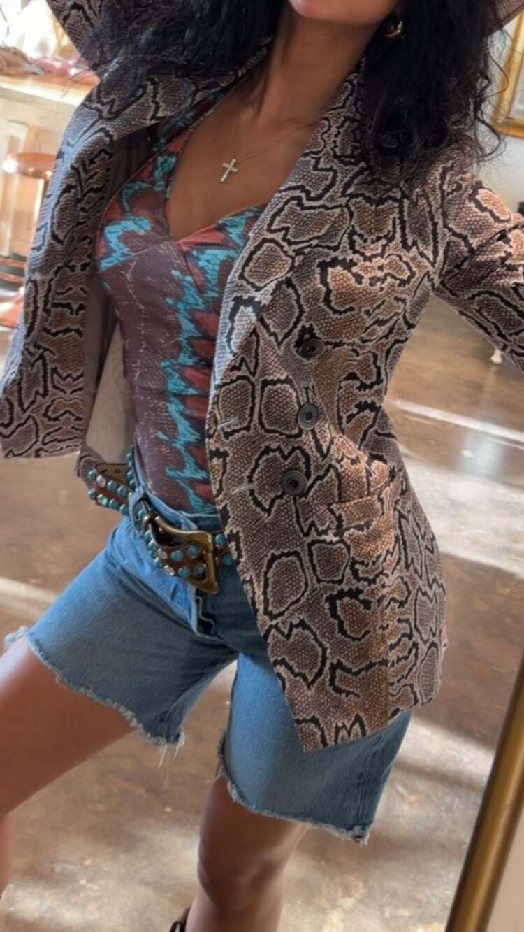 Cabi Python Double Breasted Blazer Snake Print Ja… - image 4